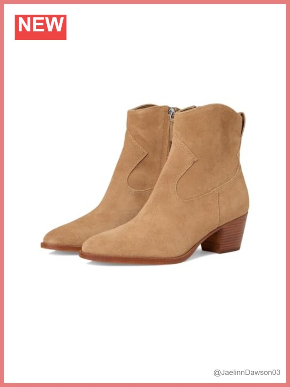 Women's Suede Mid-Calf Chelsea Boot with Block Heel Zip Closure